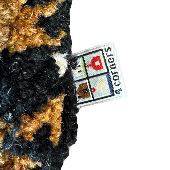 Chandler Four Corners Snowman Pillow Black Rectangle Hand Hooked Laura Megroz - Picture 4 of 6